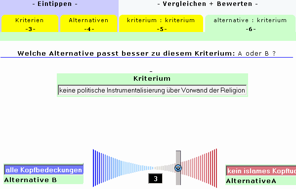 Bewertung per Schieberegler